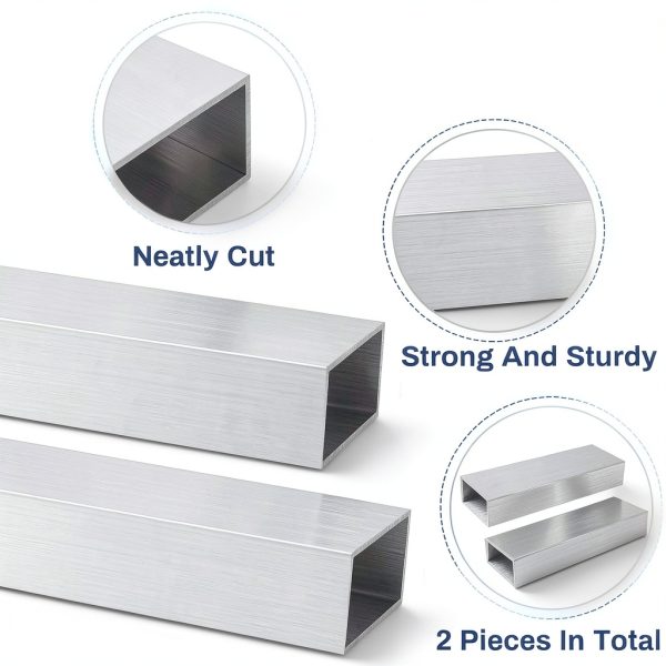 Zonon 2 Pcs 6063 Aluminum Tubing 2" x 4" 12" Length 0125in Thick-2